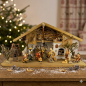 Preview: Traditionelle Weihnachtskrippe Hersbruck inkl. 12-tlg. Figurensatz K 001, Maße Krippe: ca. 66 x 30 x 31 cm